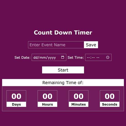 Event count down timer